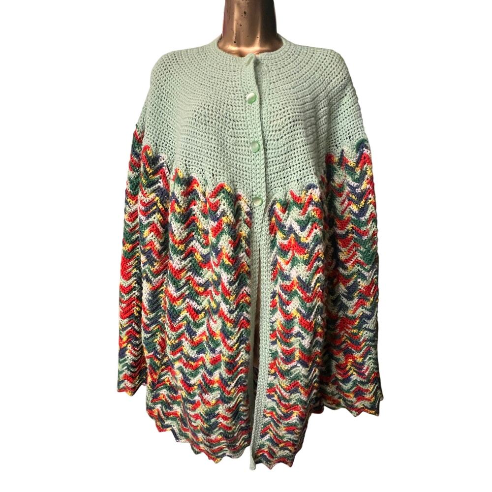 Multicolor Knit Poncho